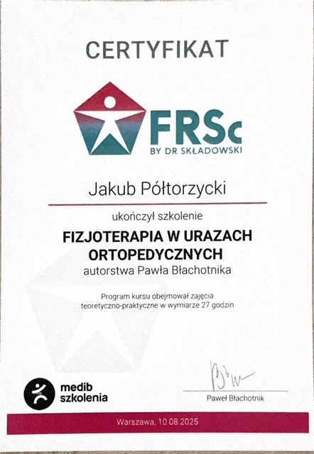 Jakub Półtorzycki — certyfikat 17