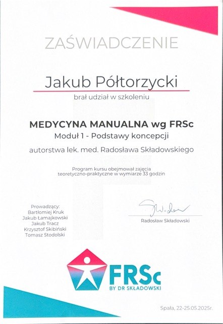 Jakub Półtorzycki — certyfikat 27
